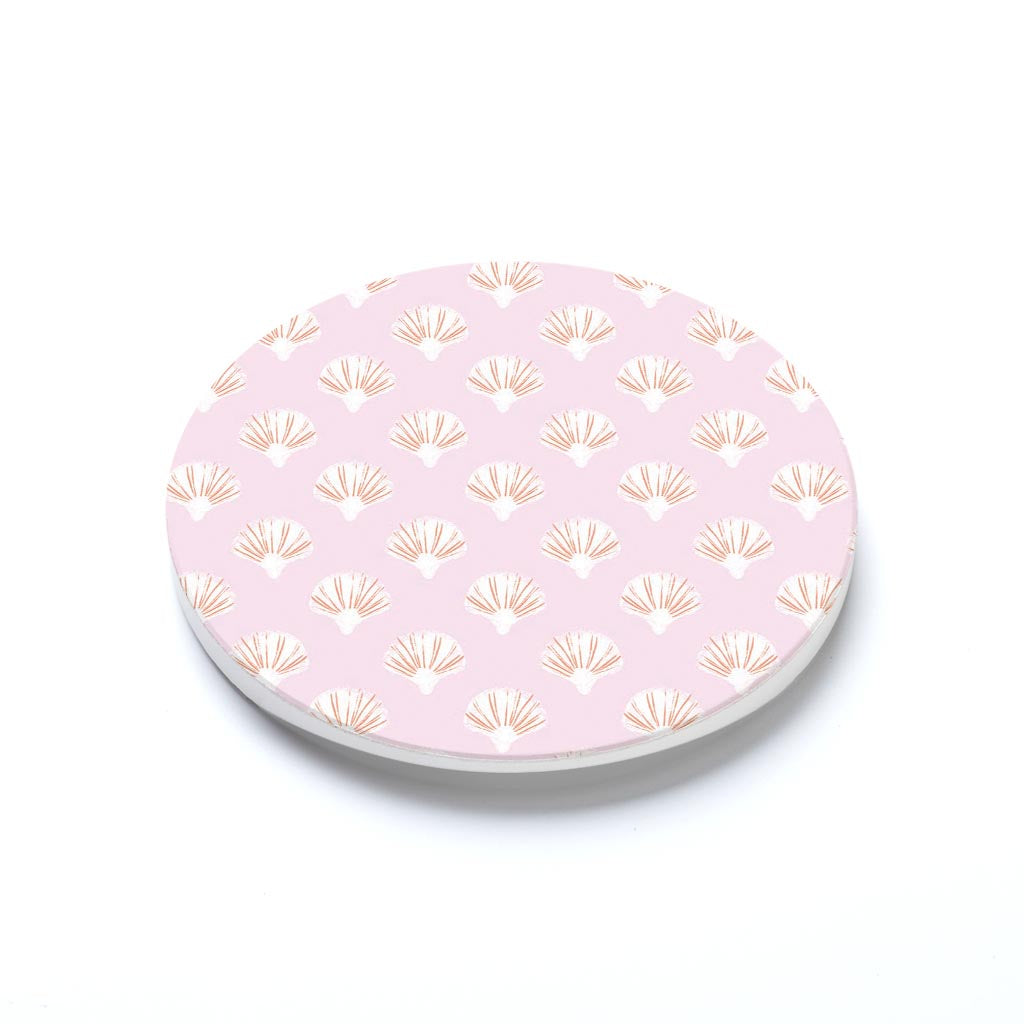 Car Coaster-Pink Shell Pattern -1