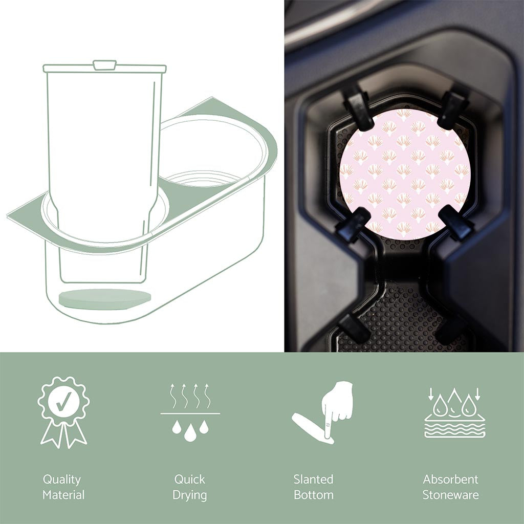 Car Coaster-Pink Shell Pattern -6