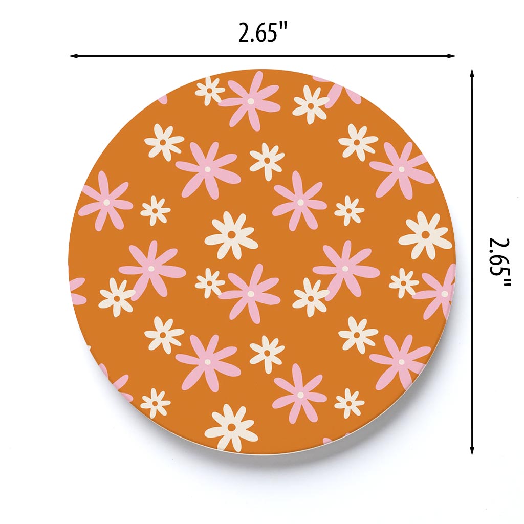 Car Coaster-Spring Daisy Floral Pattern
