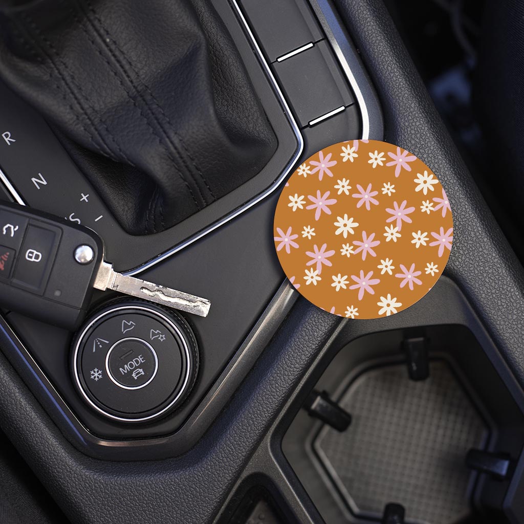 Car Coaster-Spring Daisy Floral Pattern