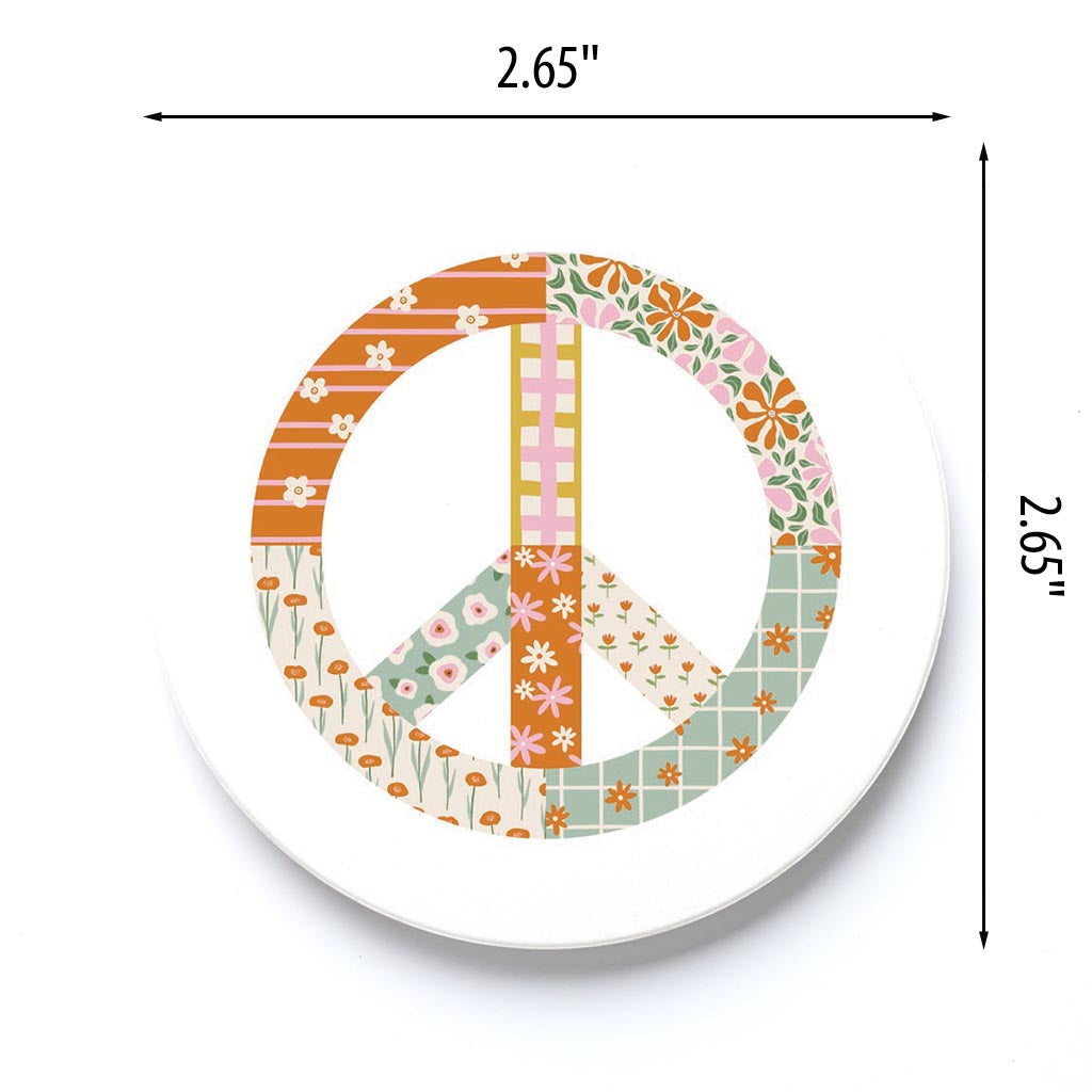 Car Coaster-Spring Patch Peace Sign