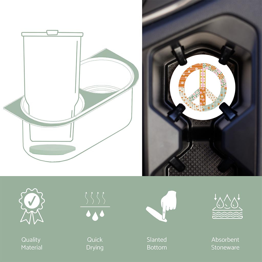 Car Coaster-Spring Patch Peace Sign