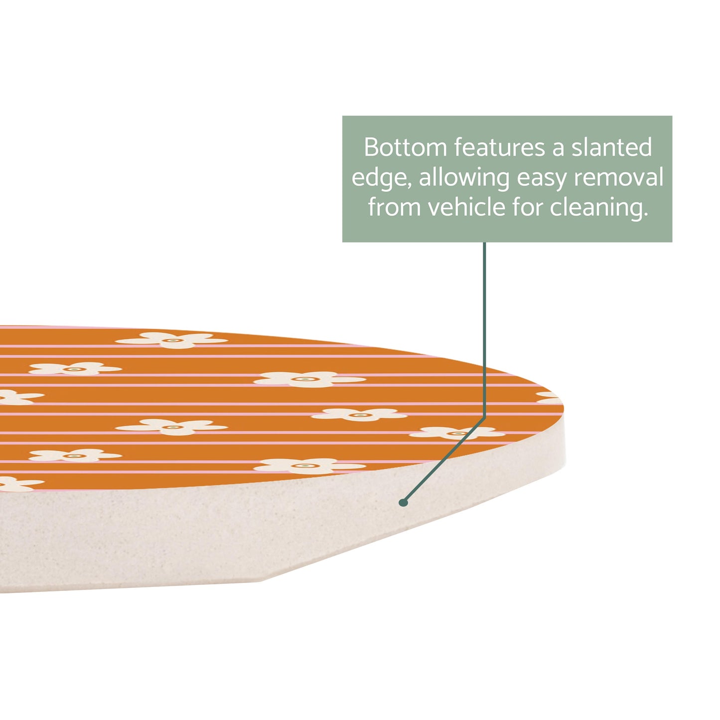 Car Coaster-Spring Striped Floral Pattern