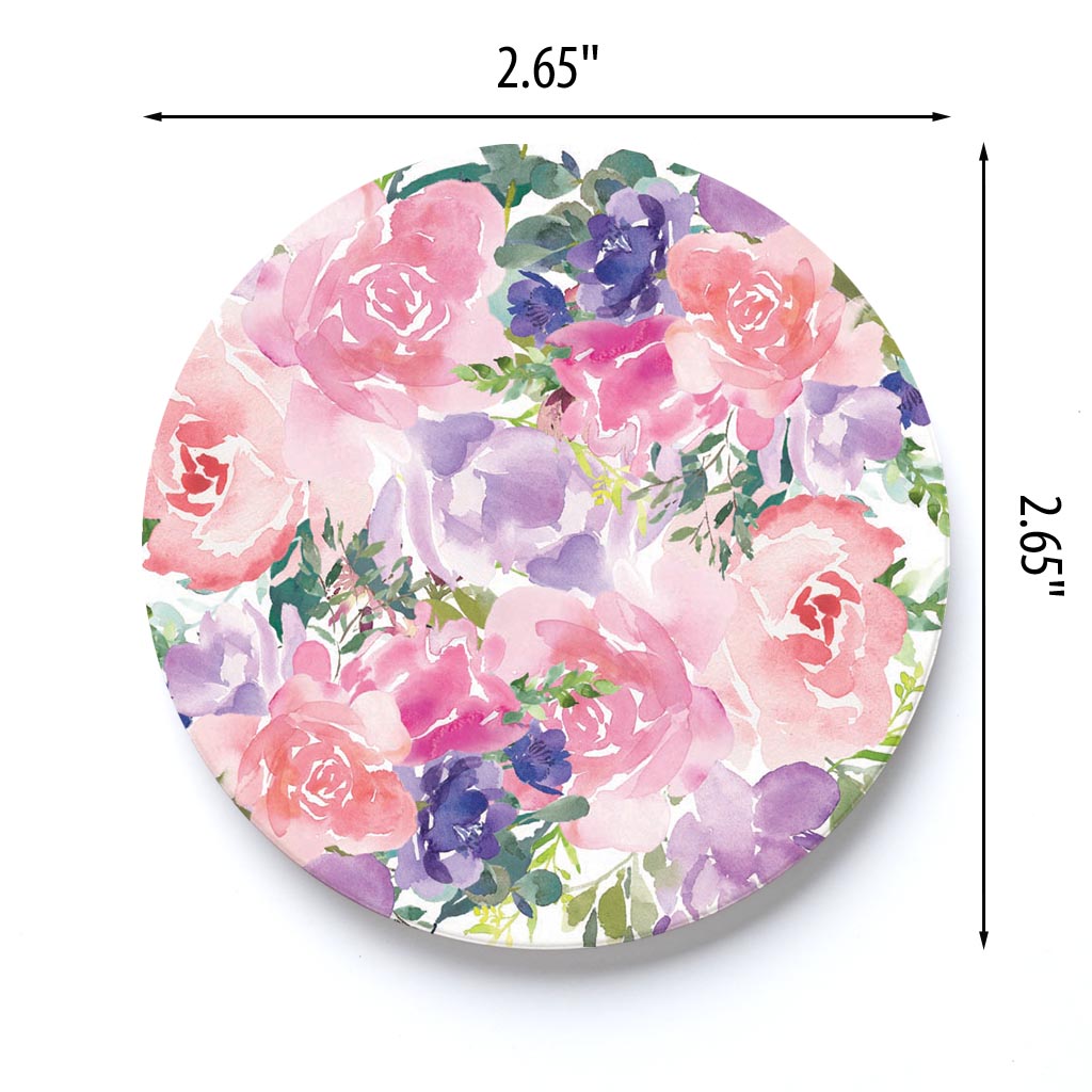 Car Coaster-Floral Watercolor Pattern 3 -3
