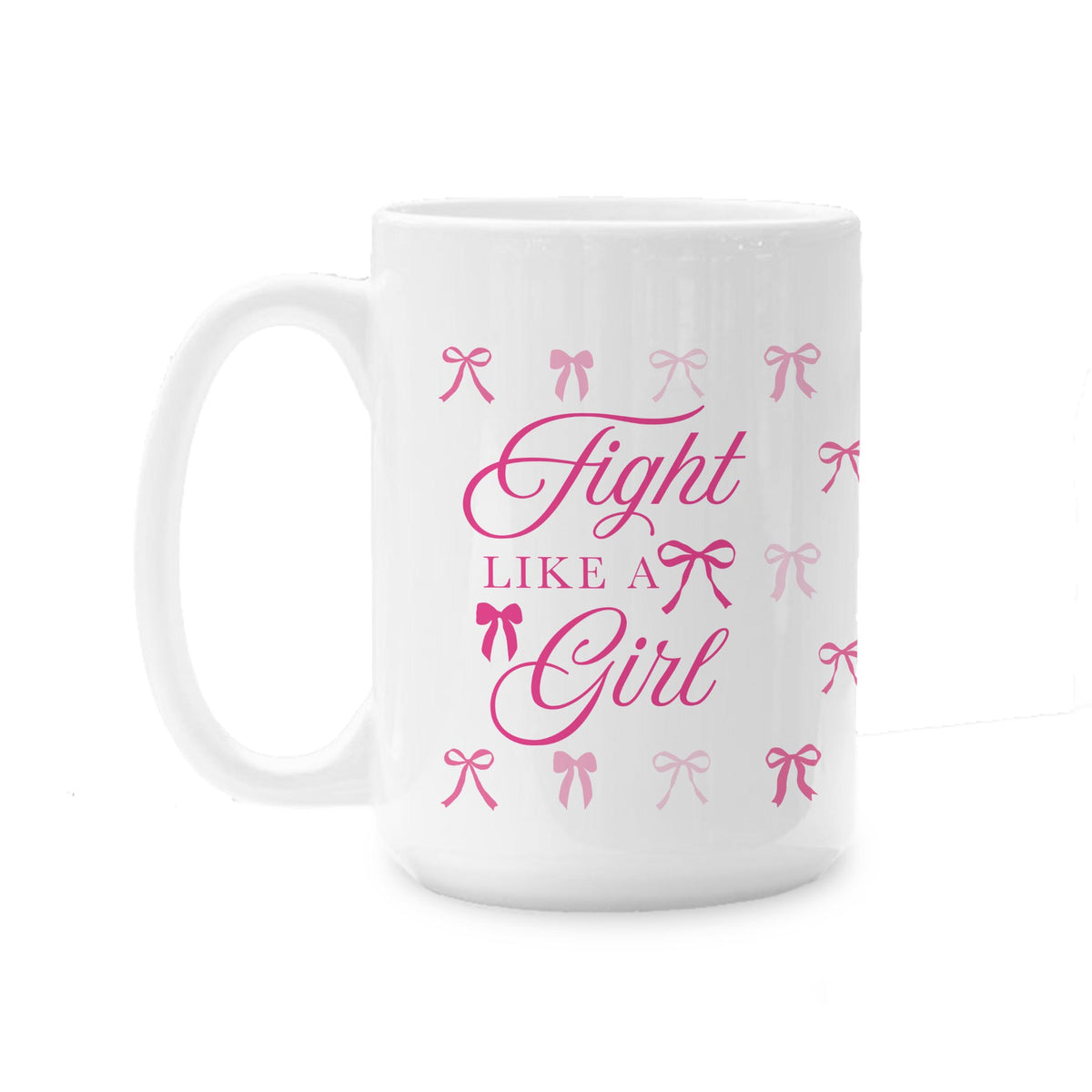 15oz Coffee Mug White-Breast Cancer Awareness | Fight Like A Girl -0