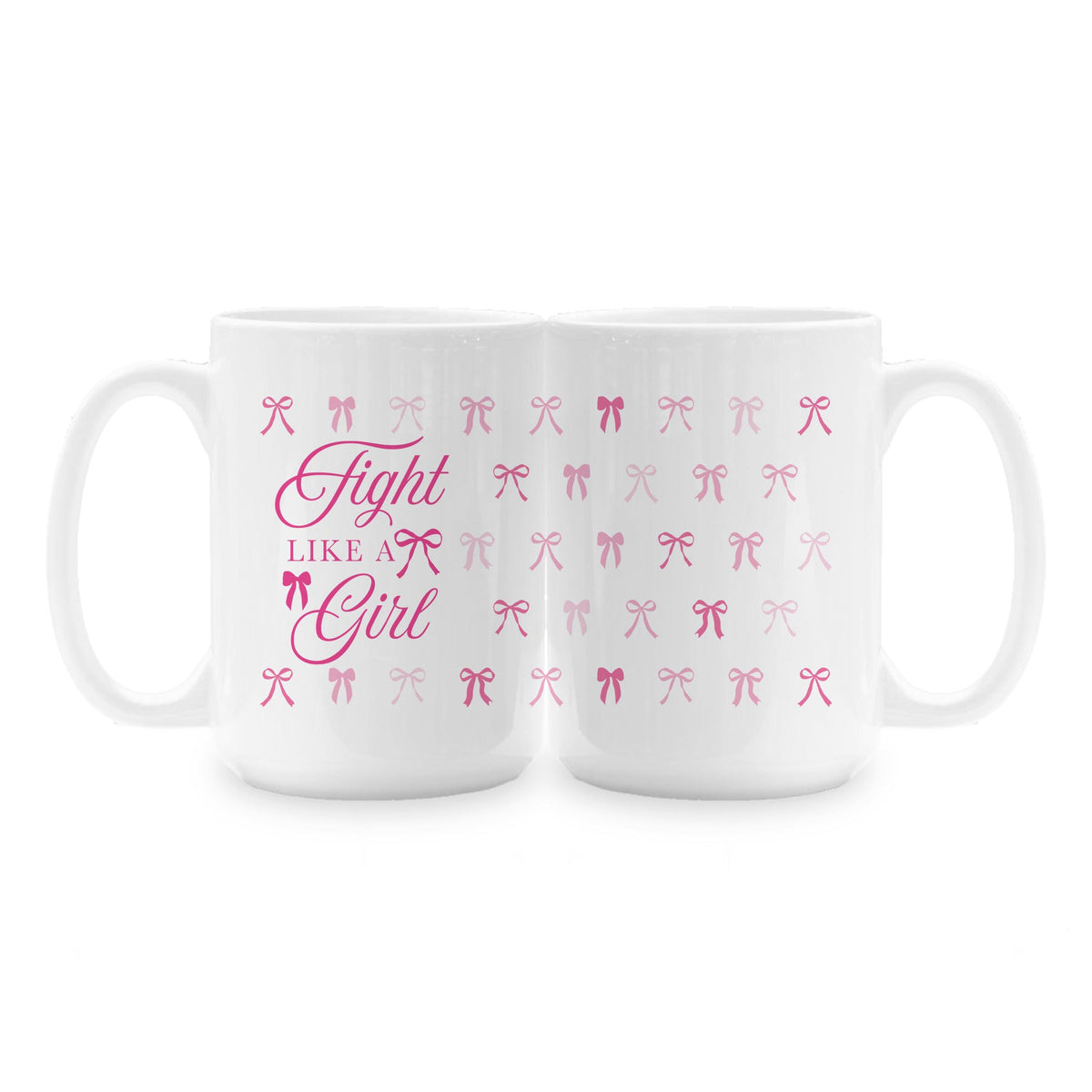 15oz Coffee Mug White-Breast Cancer Awareness | Fight Like A Girl -1