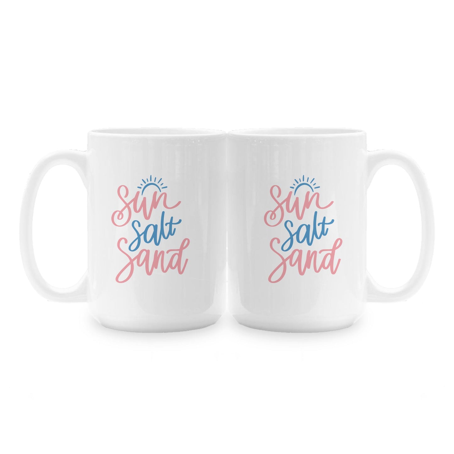 15oz Coffee Mug White-Sun Salt Sand -1