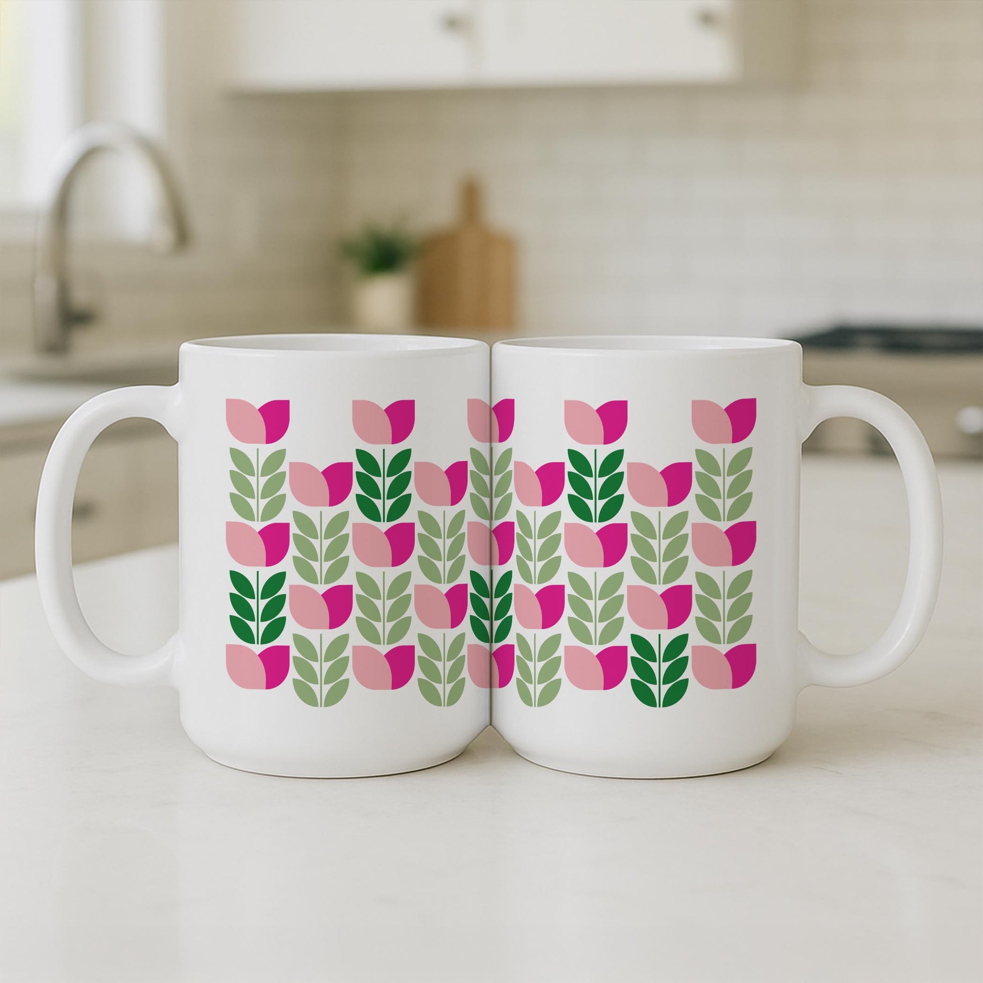 15oz Coffee Mug White-Summer Cottage -3