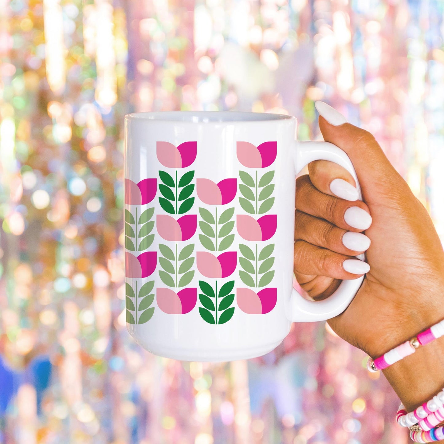 15oz Coffee Mug White-Summer Cottage -4