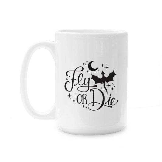 15oz Coffee Mug White-Fly Or Die -0
