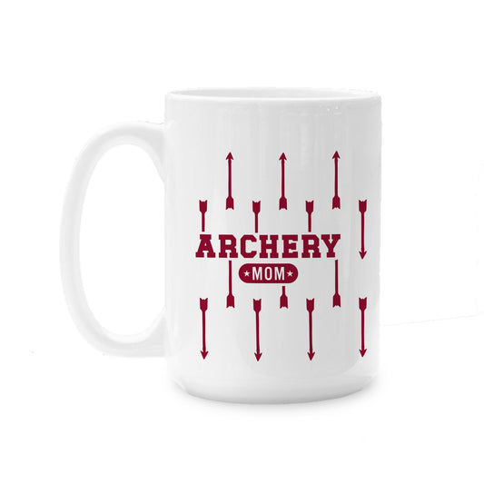 15oz Coffee Mug White-Archery Mom -0