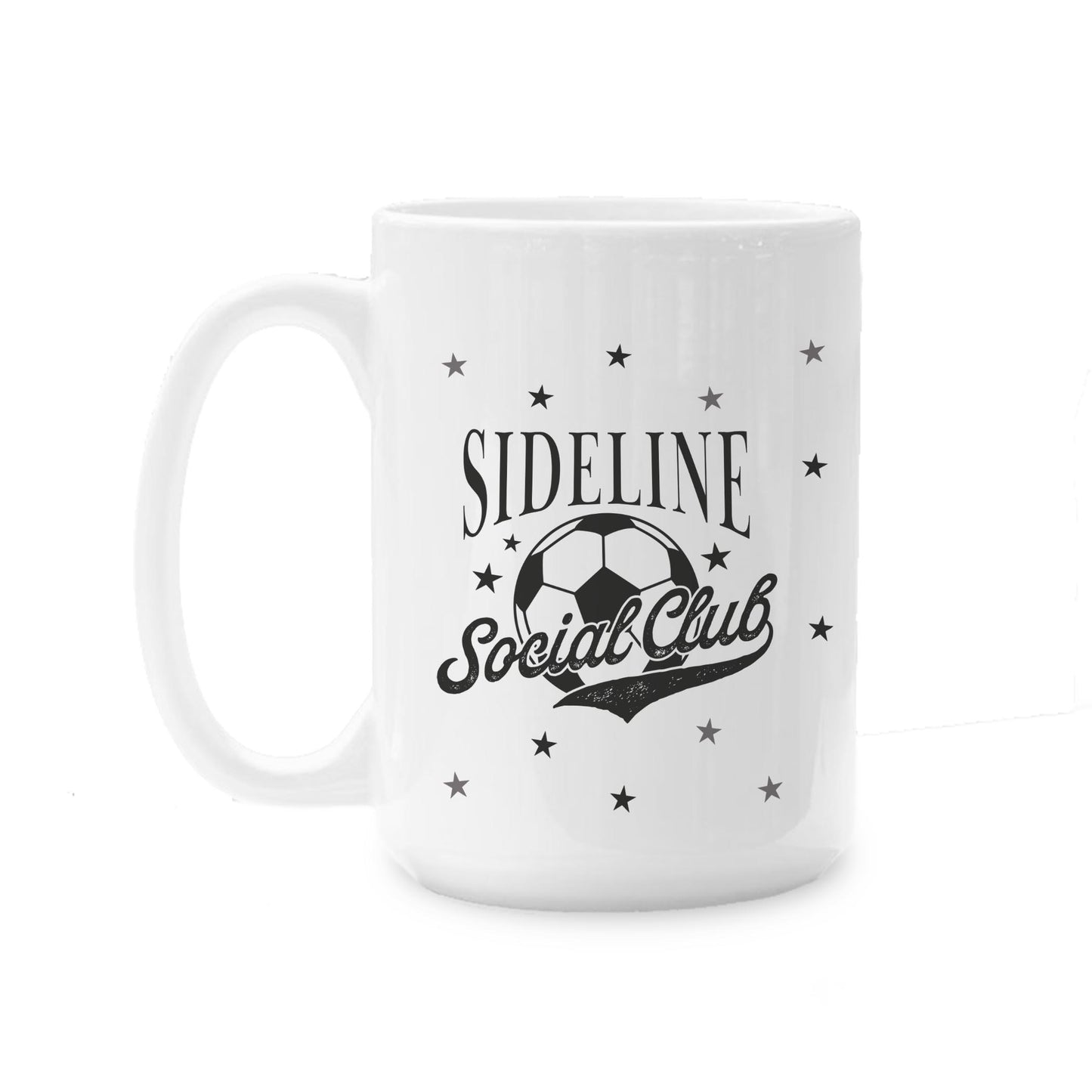 15oz Coffee Mug White-Soccer Mom Sideline Social Club -0