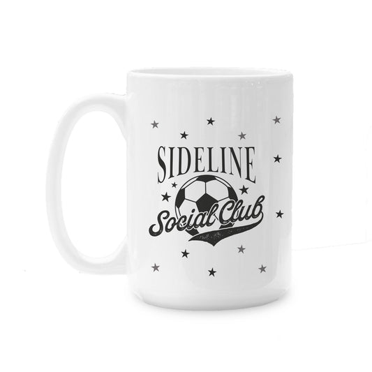 15oz Coffee Mug White-Soccer Mom Sideline Social Club -0
