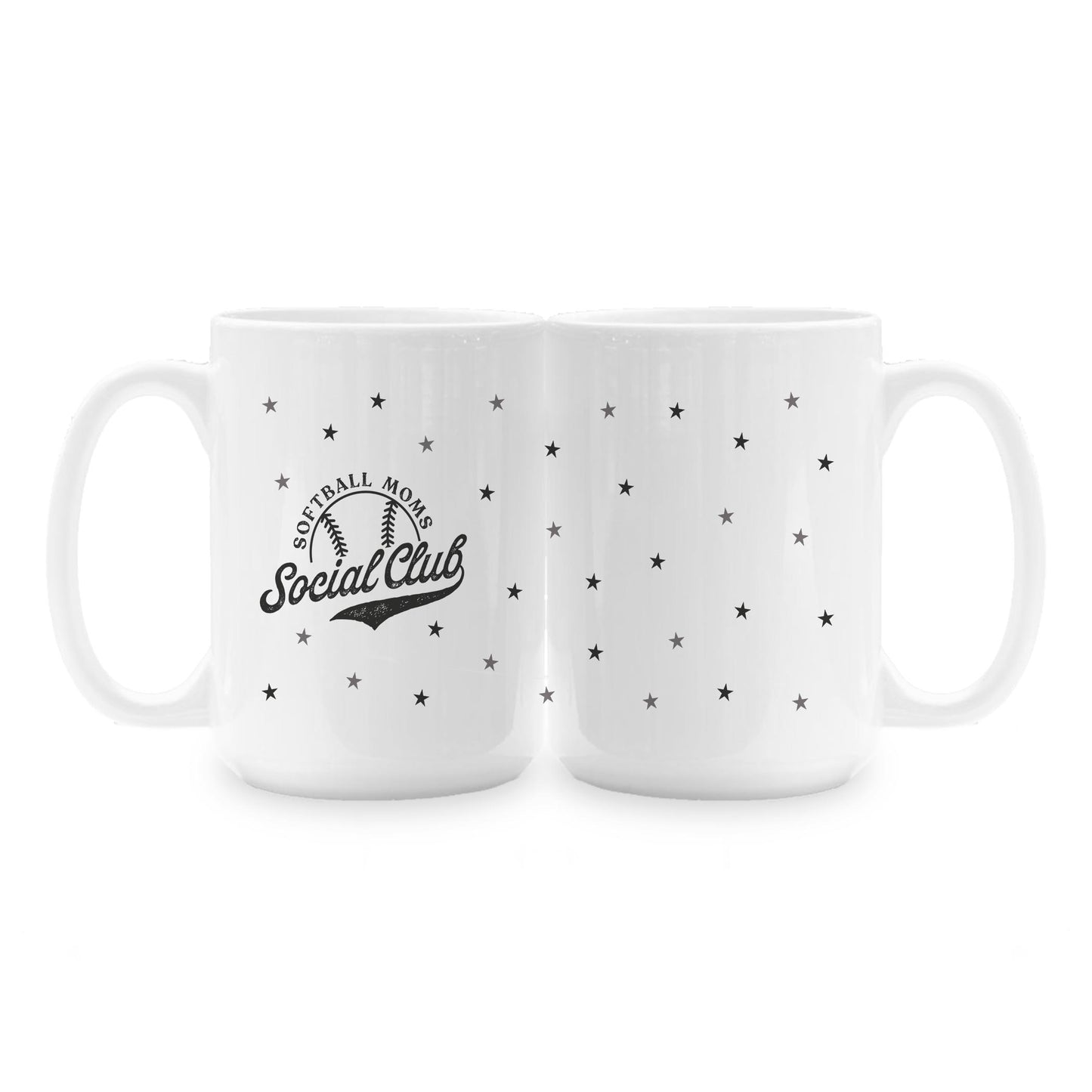 15oz Coffee Mug White-Softball Moms Social Club -1