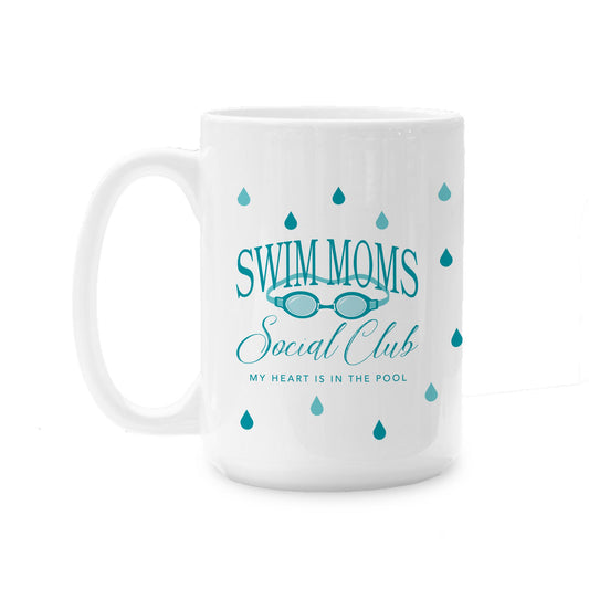 15oz Coffee Mug White-Swim Moms Social Club -0