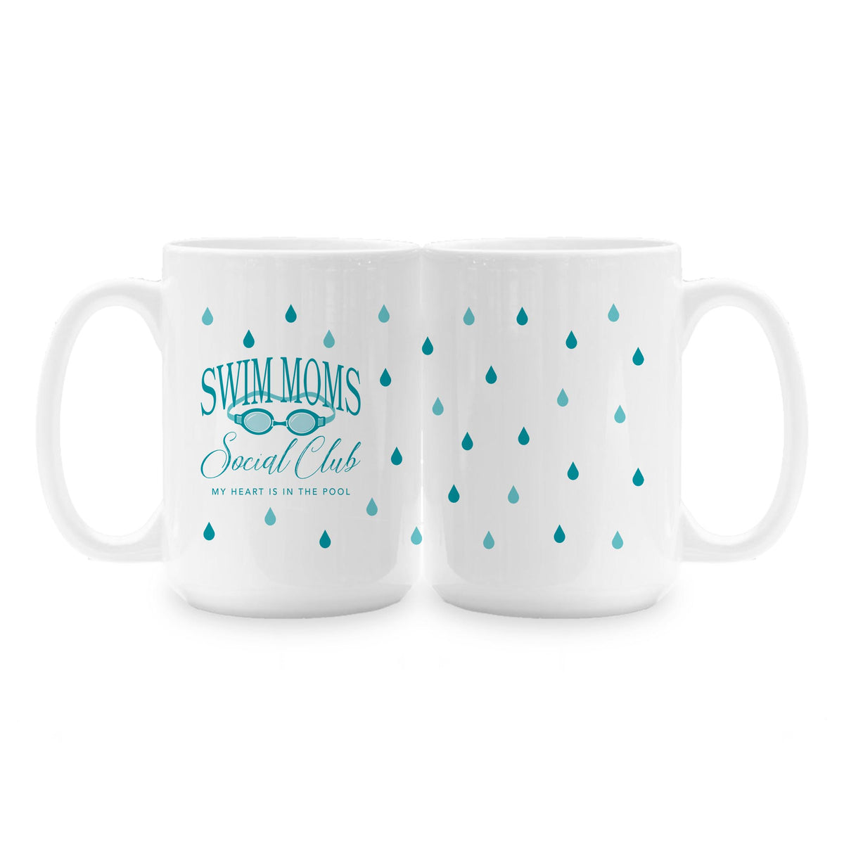 15oz Coffee Mug White-Swim Moms Social Club -1