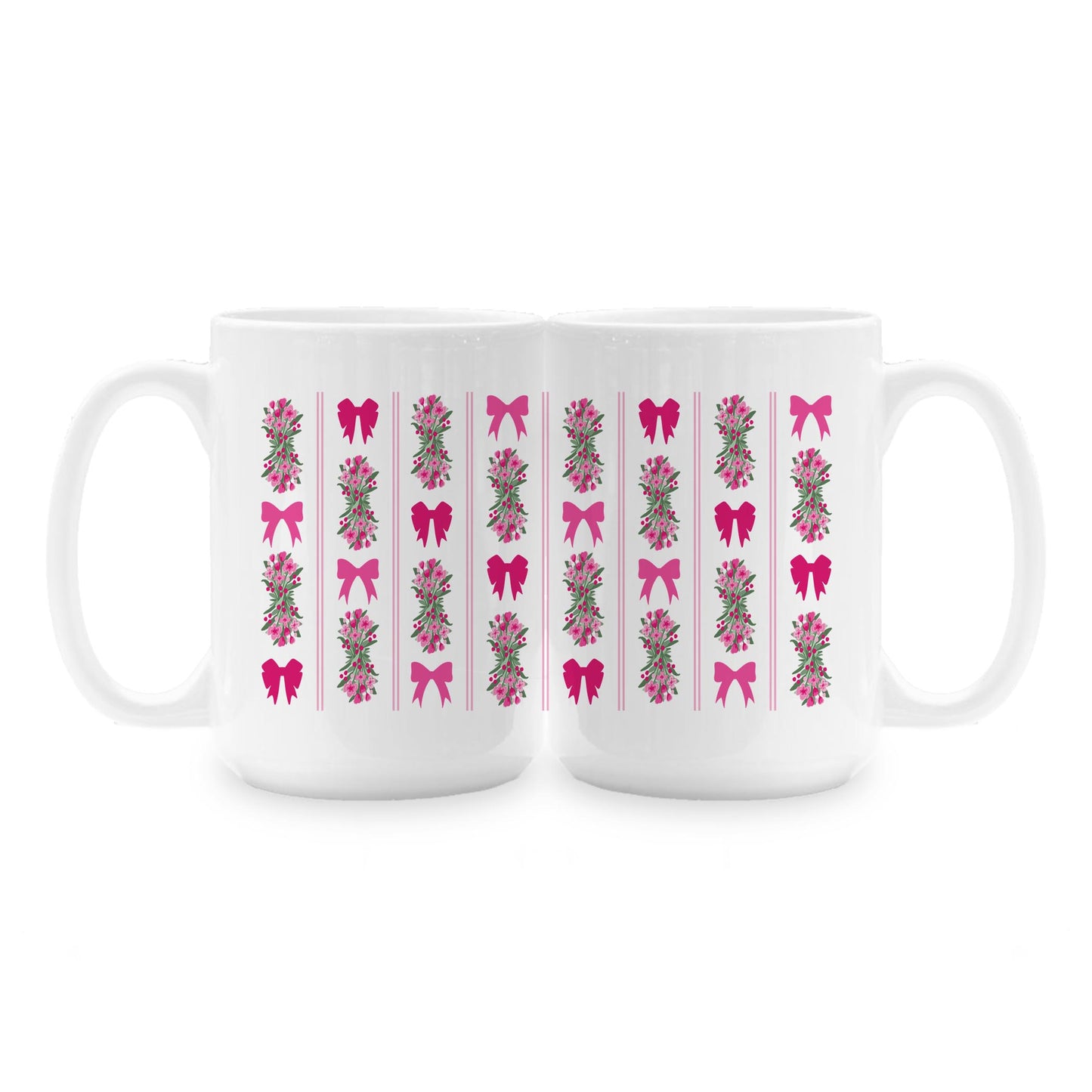 15oz Coffee Mug White-Bonita Bows -1