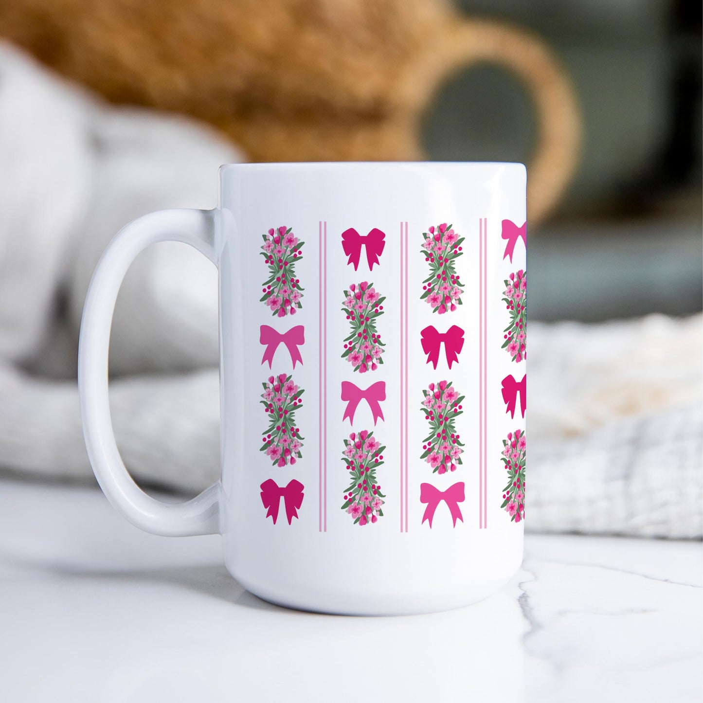 15oz Coffee Mug White-Bonita Bows -2