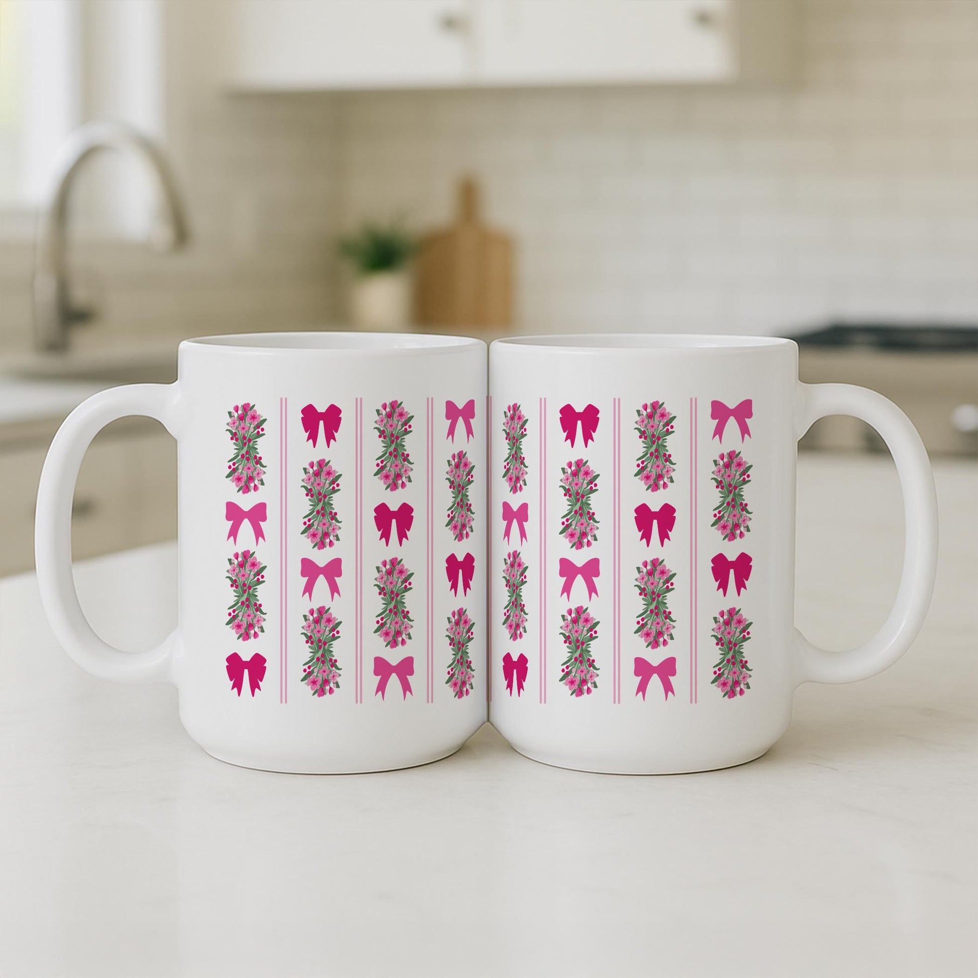 15oz Coffee Mug White-Bonita Bows -3
