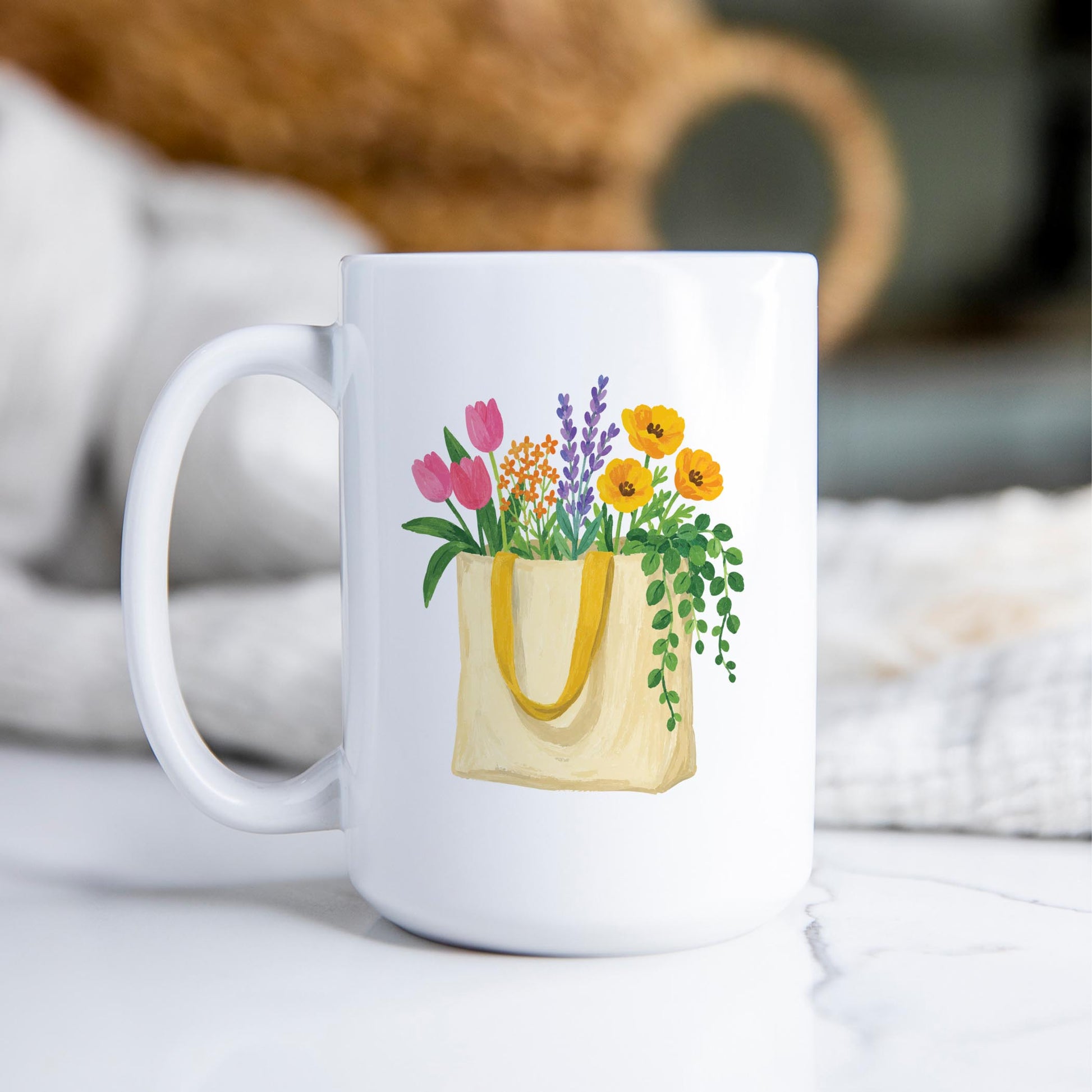 15oz Coffee Mug White-Plant Lady -2