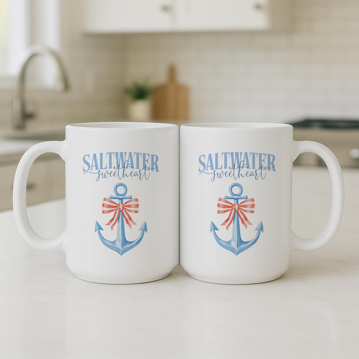 15oz Coffee Mug White-New England Tides Saltwater Sweetheart -3