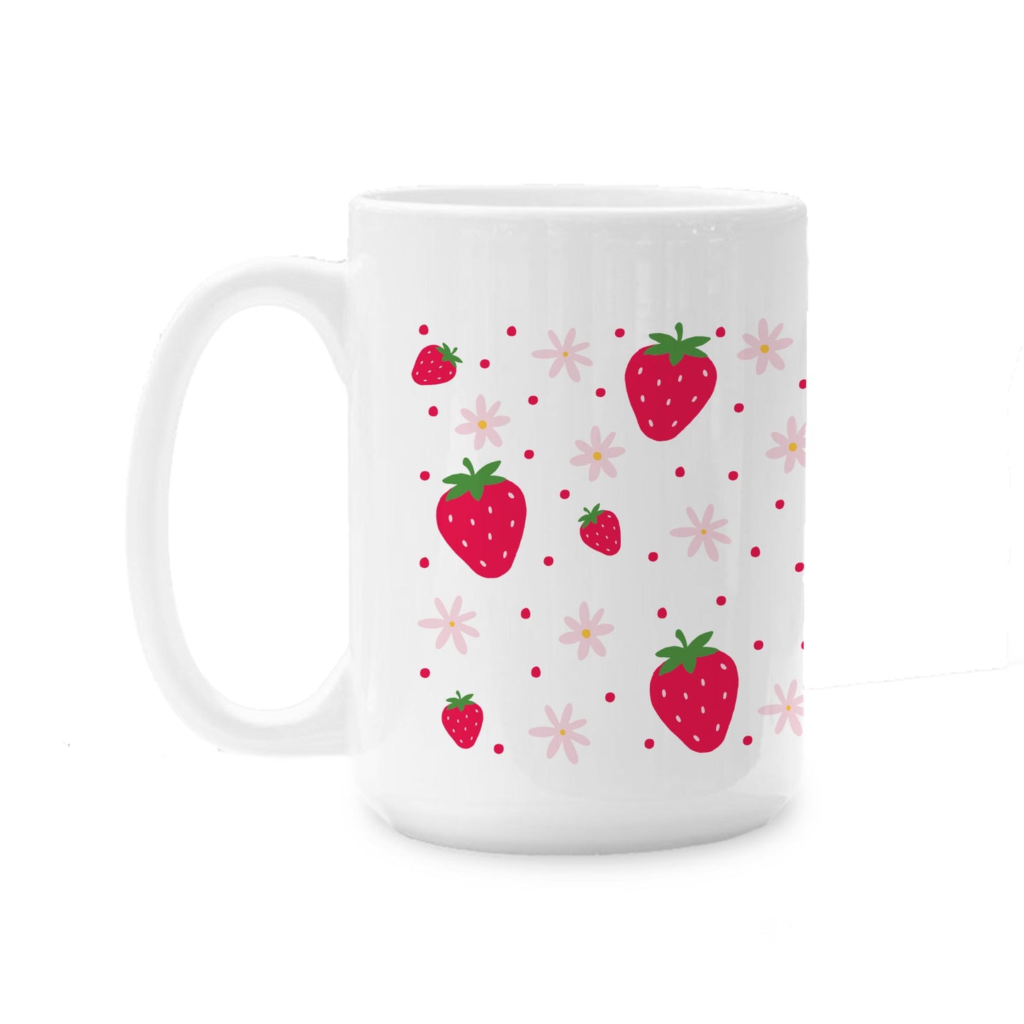 15oz Coffee Mug White-Strawberry Parlor -0