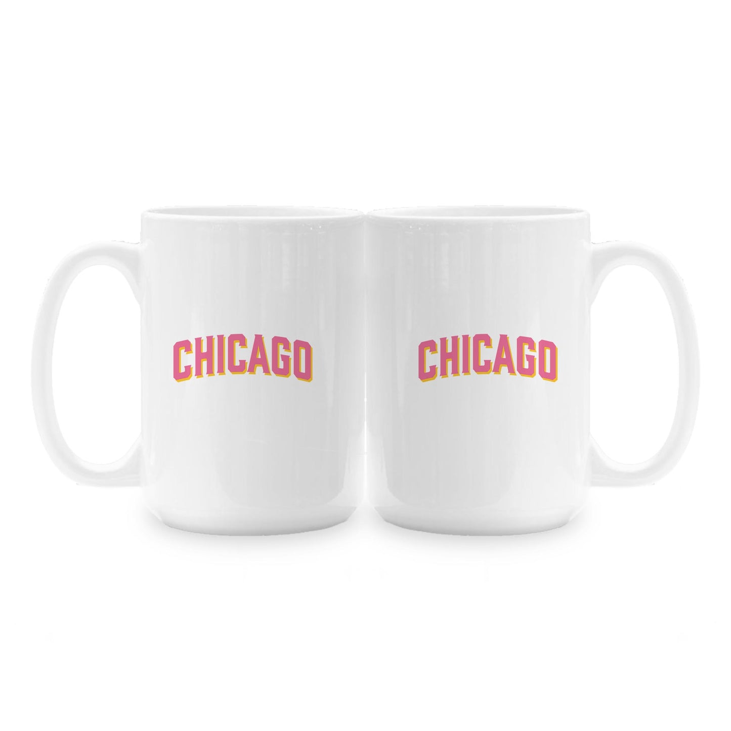 15oz Coffee Mug White-Pink Chicago