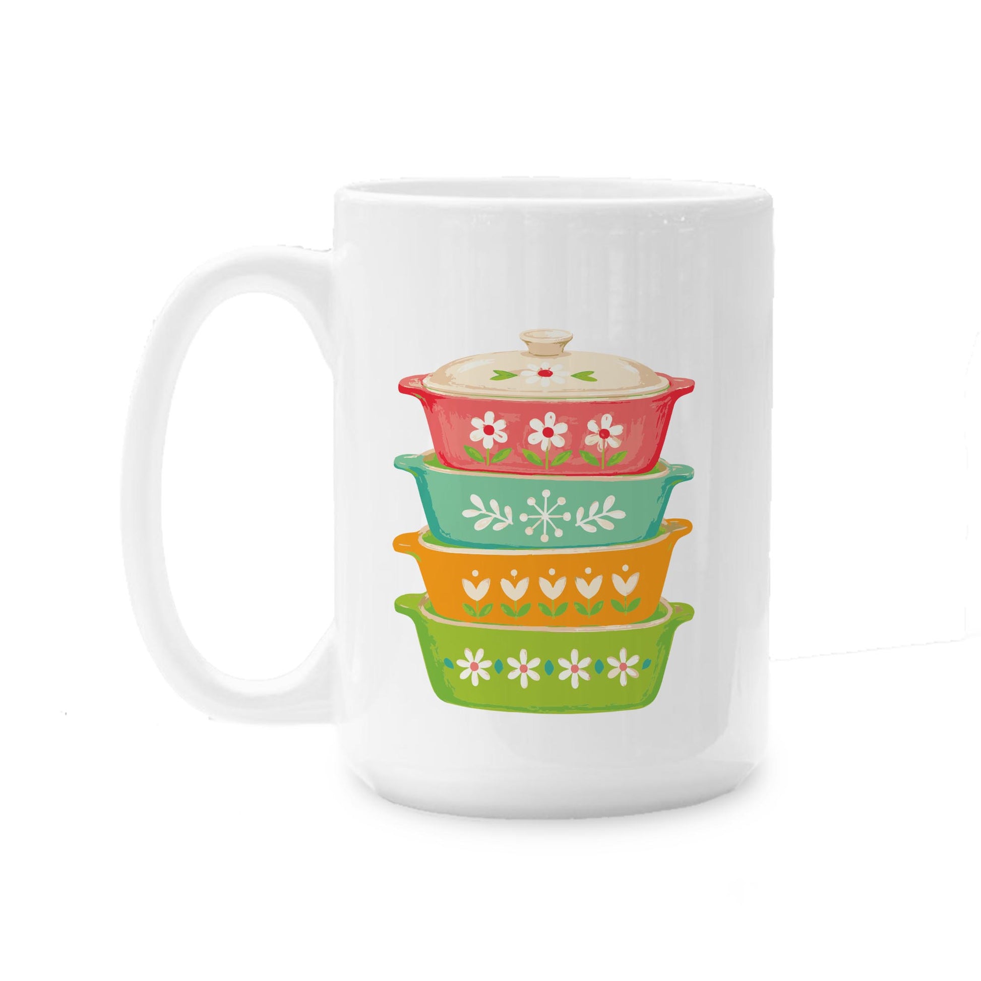 15oz Coffee Mug White-Retro Kitchen -0