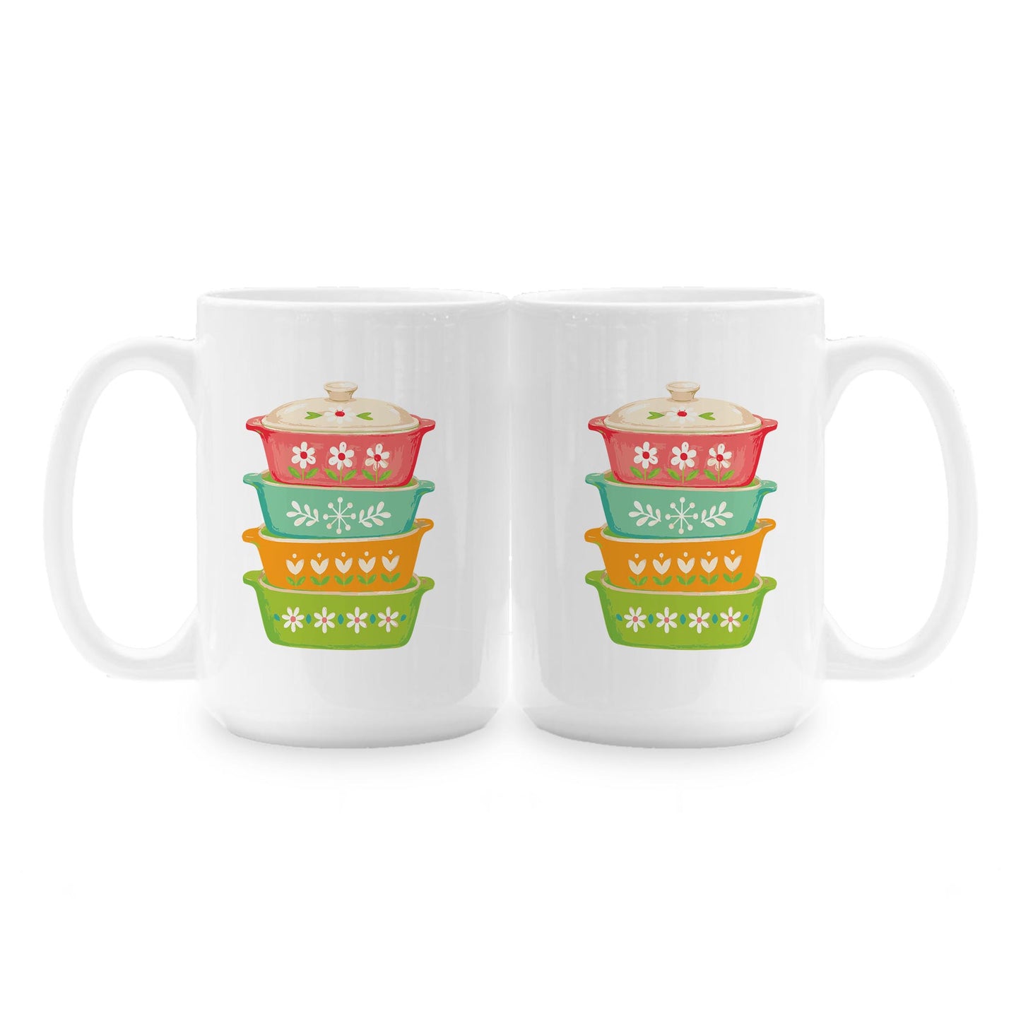 15oz Coffee Mug White-Retro Kitchen -1