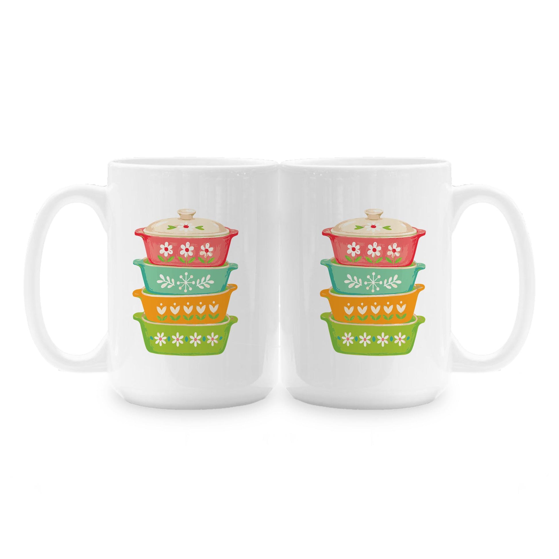 15oz Coffee Mug White-Retro Kitchen -1