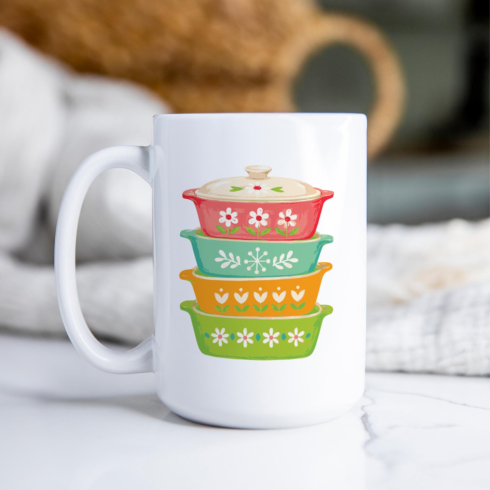 15oz Coffee Mug White-Retro Kitchen -2