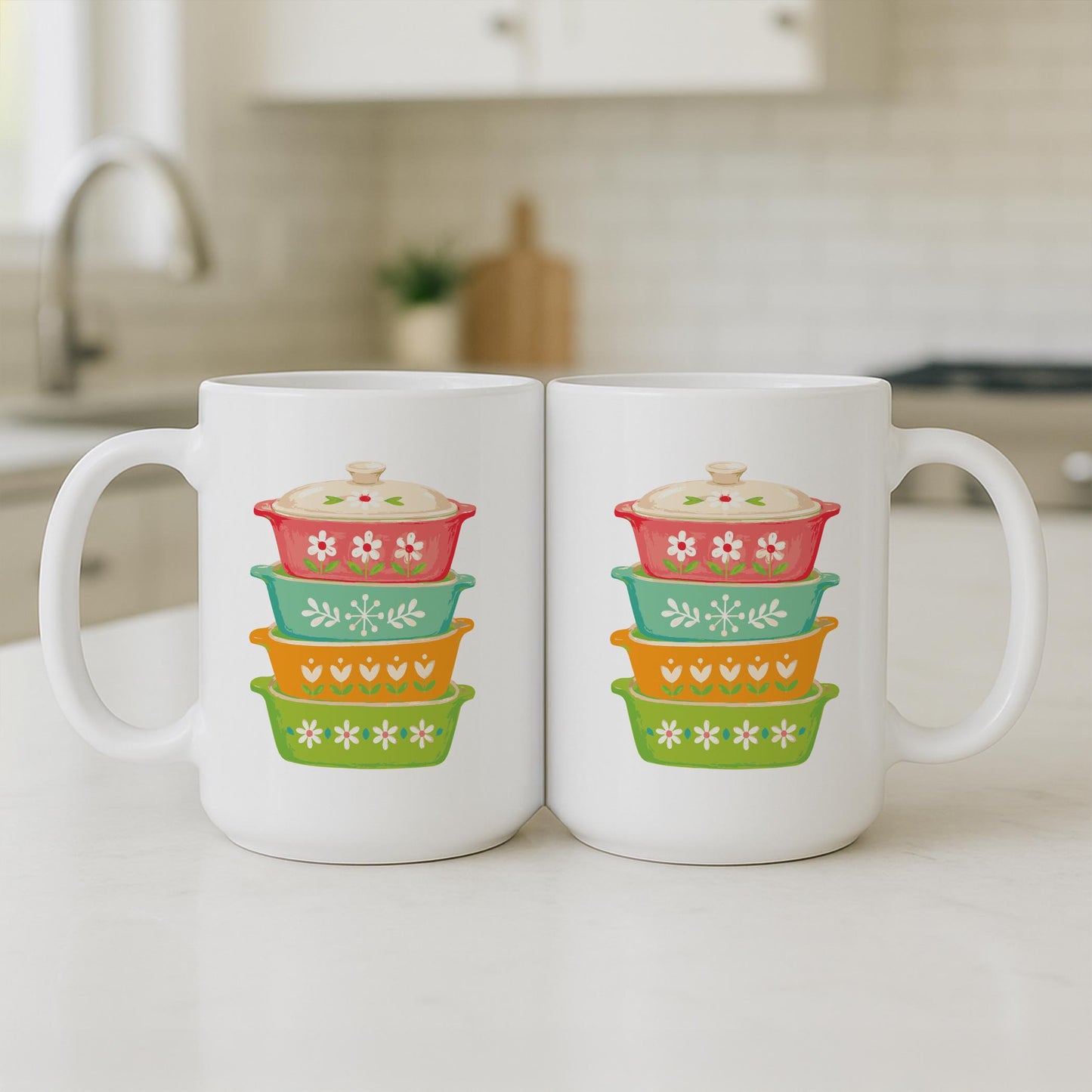 15oz Coffee Mug White-Retro Kitchen -3
