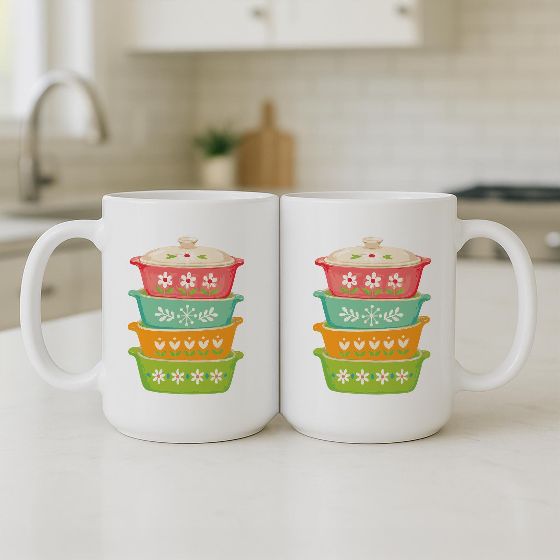 15oz Coffee Mug White-Retro Kitchen -3