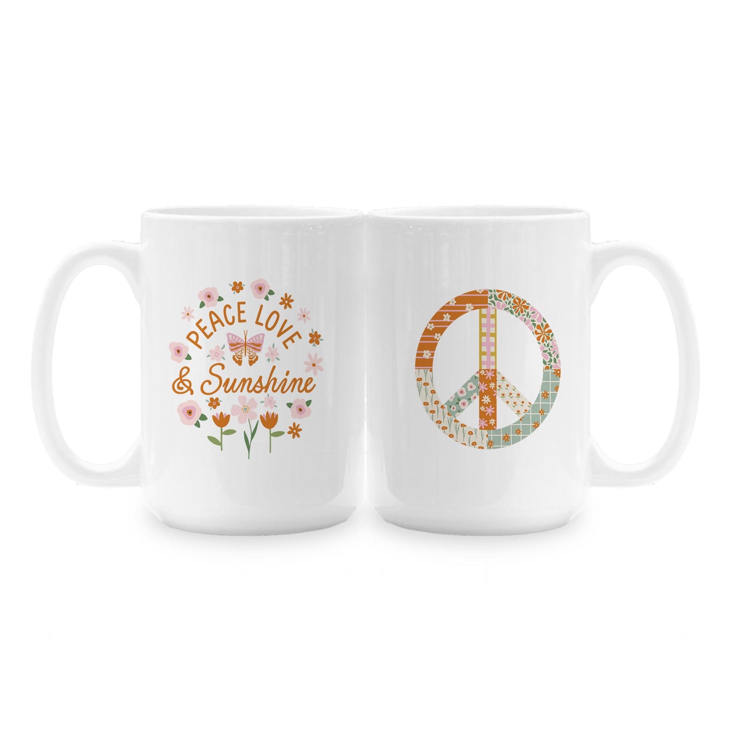 15oz Coffee Mug White-Spring Peace Love & Sunshine