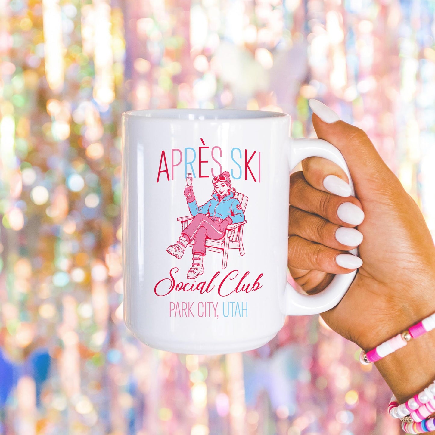 15oz Coffee Mug White-Love+Local Après Ski -4