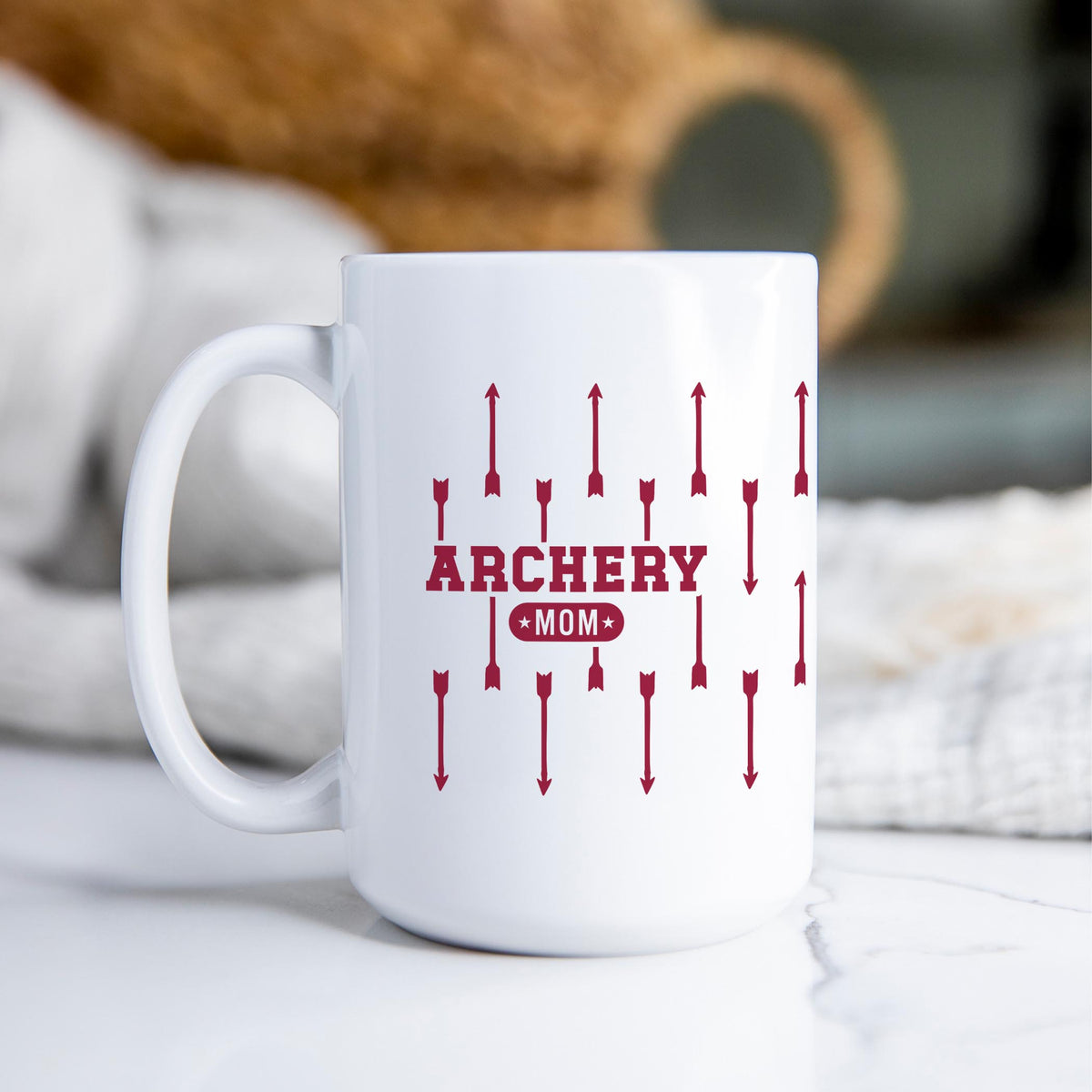 15oz Coffee Mug White-Archery Mom | Hometown | School Team -2