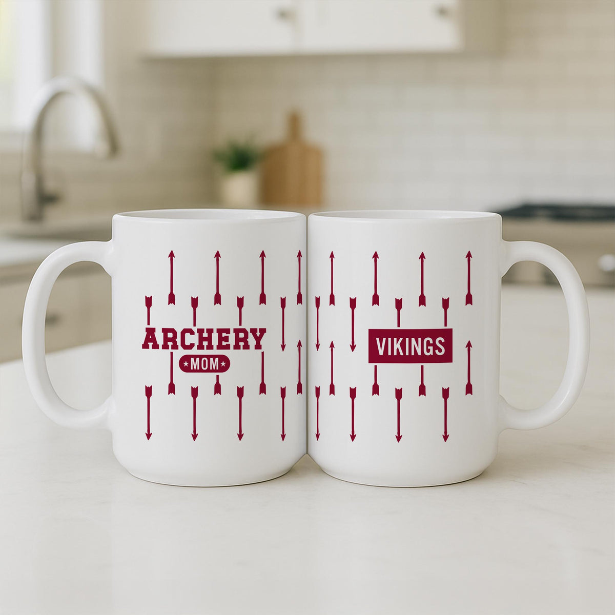 15oz Coffee Mug White-Archery Mom | Hometown | School Team -3