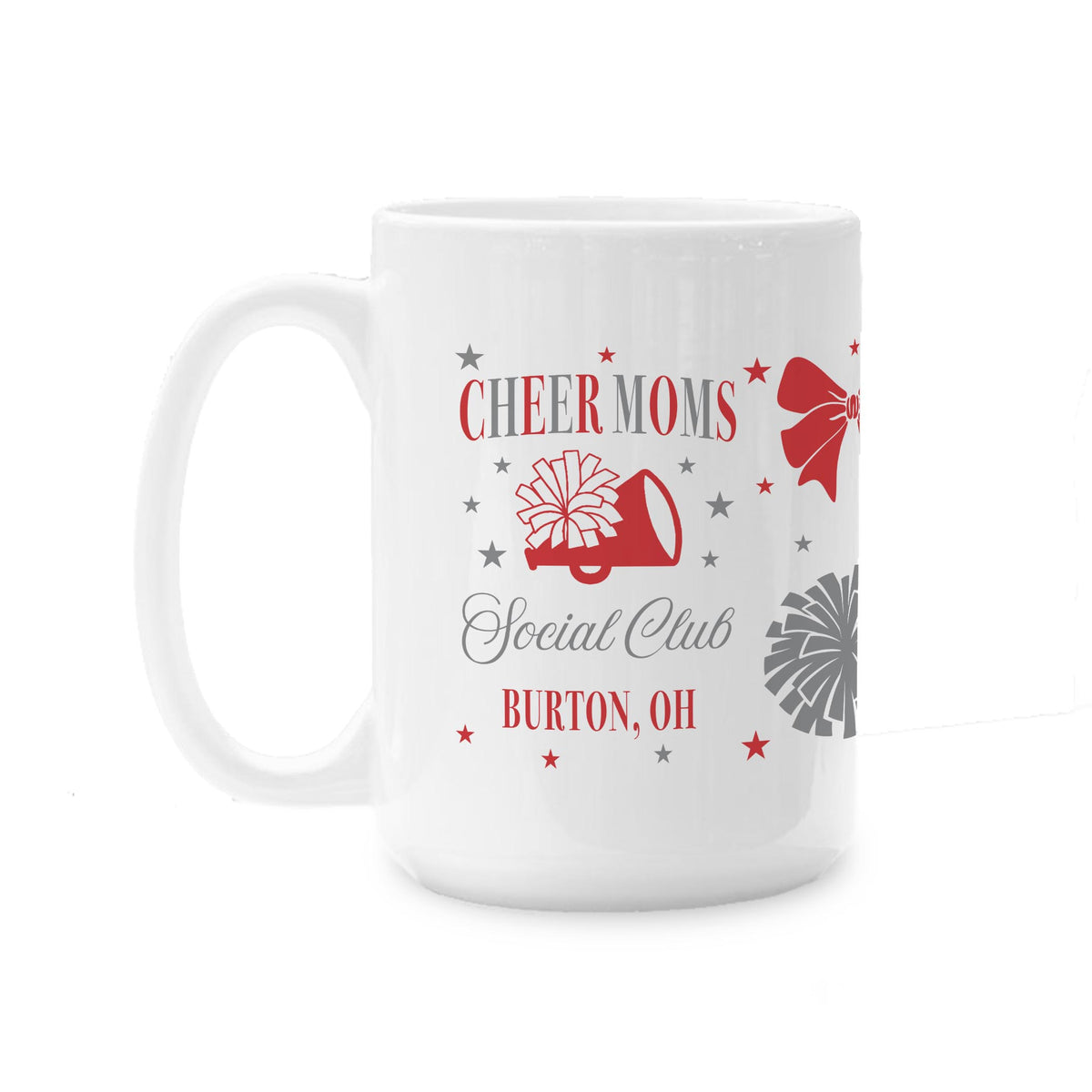 15oz Coffee Mug White-Custom Cheer Mom | School Team | Hometown -0
