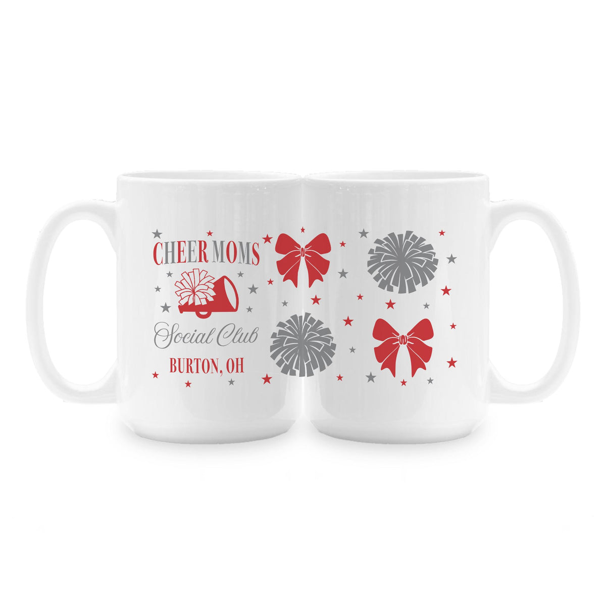 15oz Coffee Mug White-Custom Cheer Mom | School Team | Hometown -1