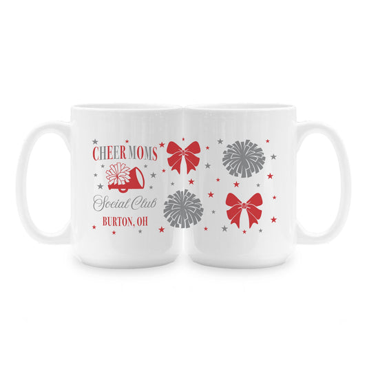 15oz Coffee Mug White-Custom Cheer Mom | School Team | Hometown -1