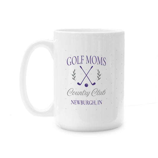 15oz Coffee Mug White-Custom Golf Mom | Team | Hometown -0