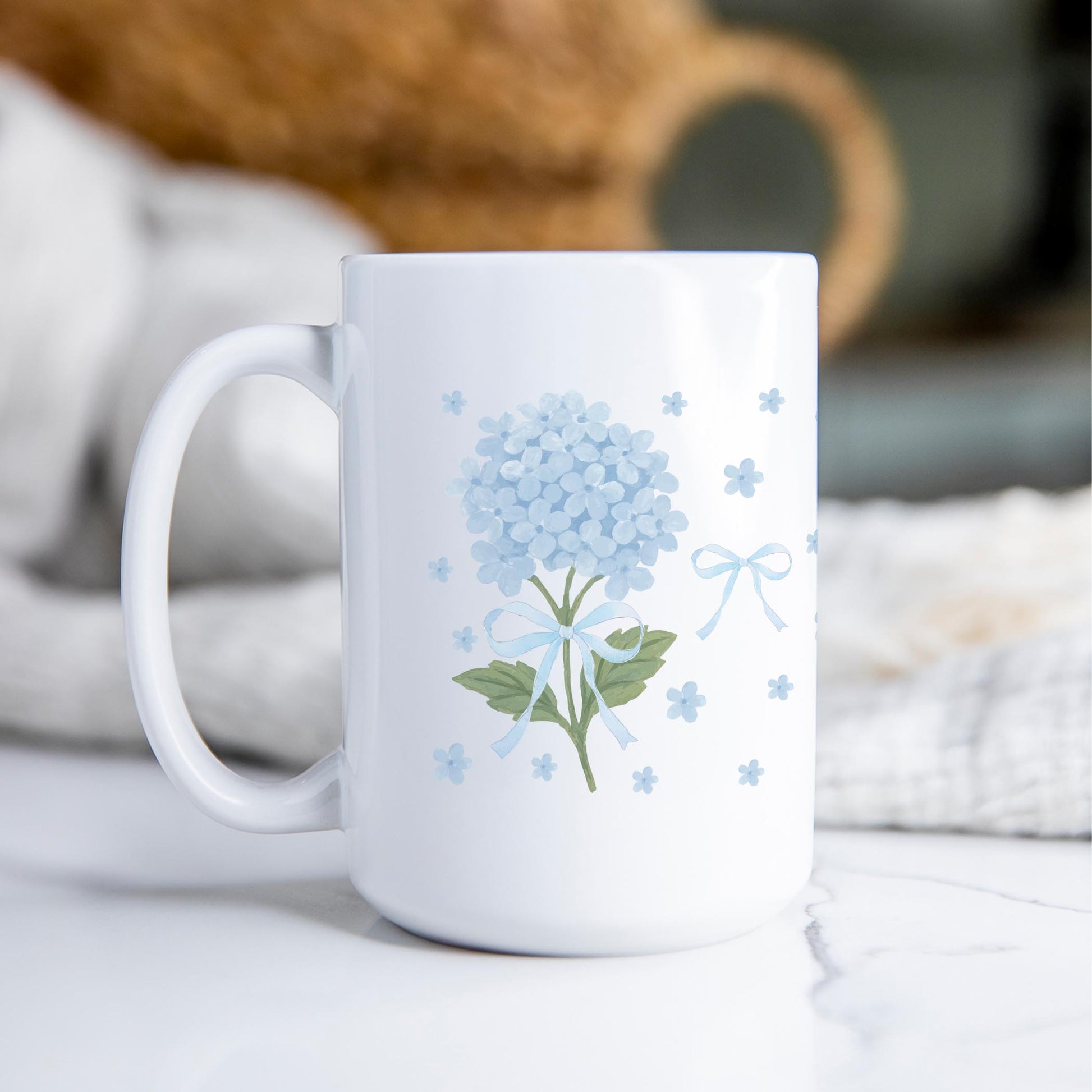 15oz Coffee Mug White-Love+Local Hydrangea Cottage -2