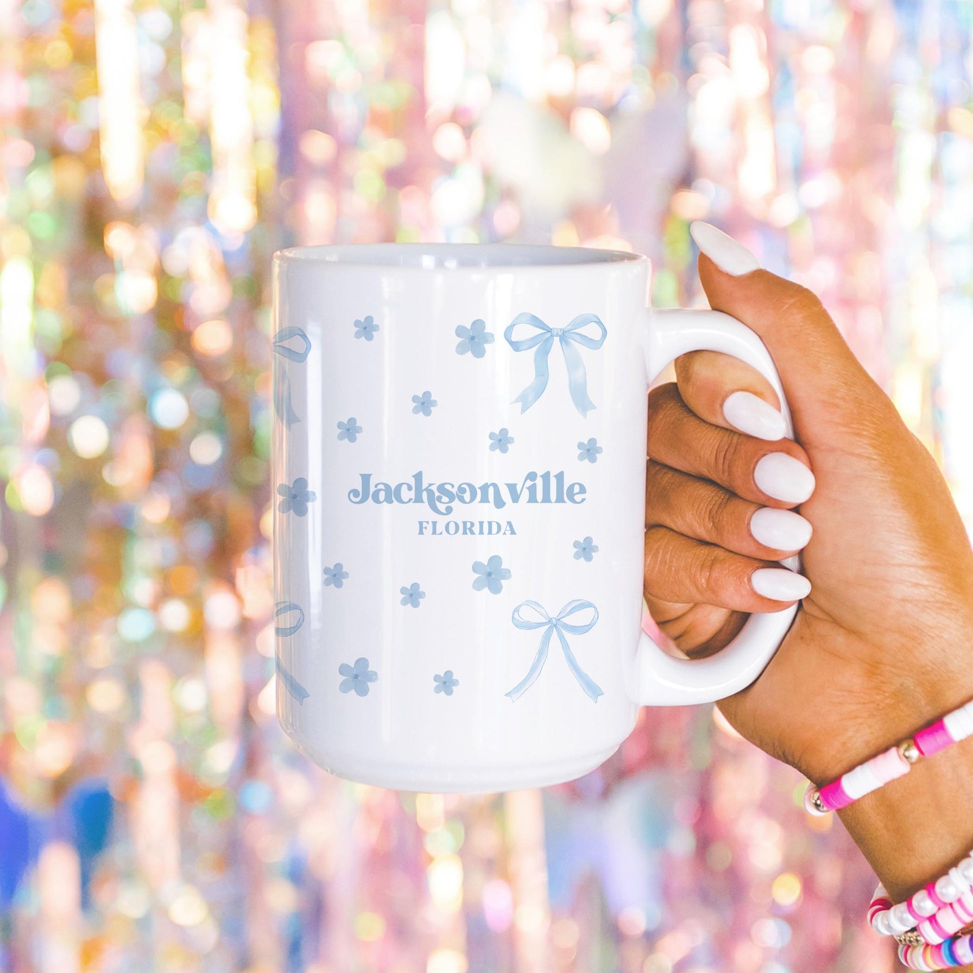 15oz Coffee Mug White-Love+Local Hydrangea Cottage -4