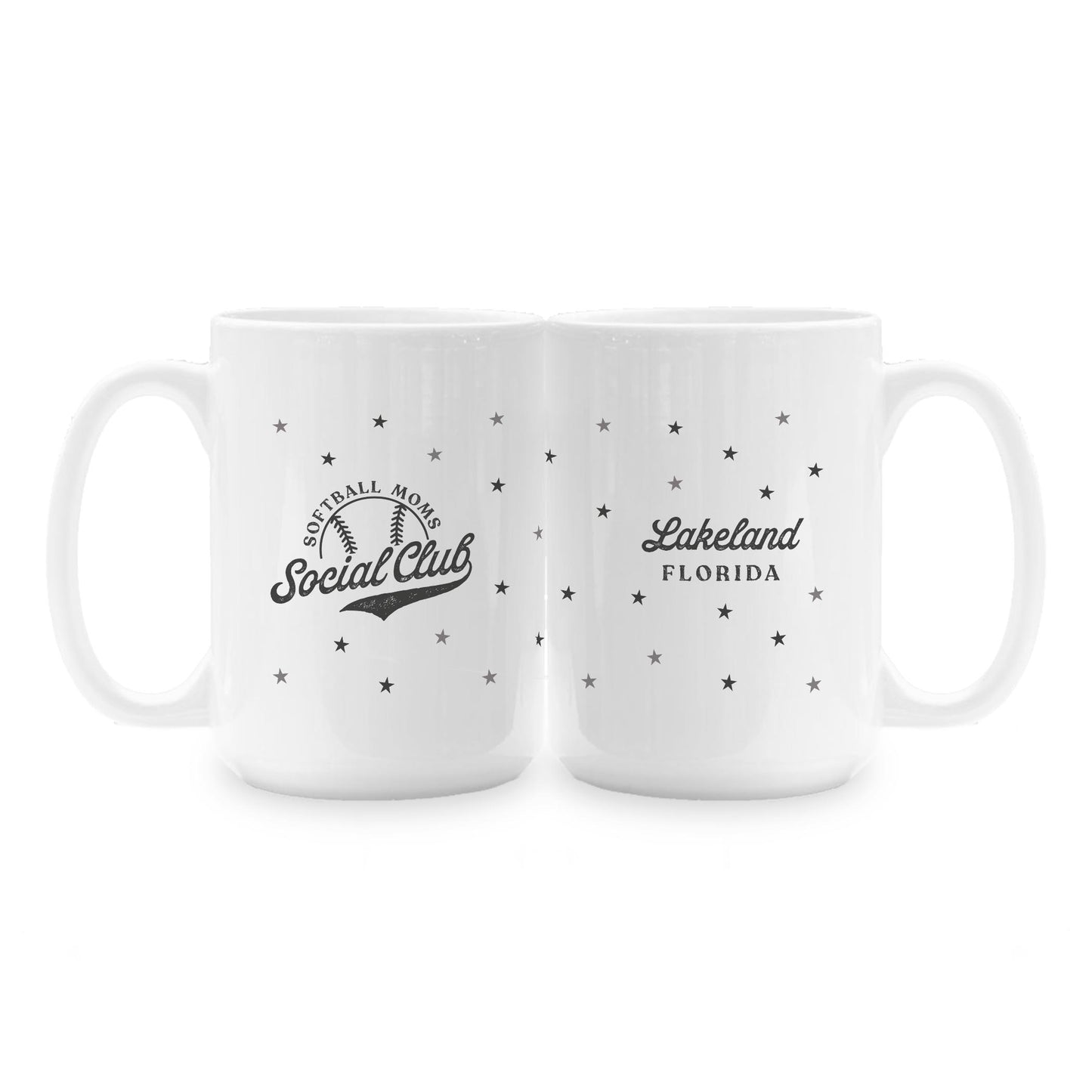15oz Coffee Mug White-Softball Mom | Custom | Your Hometown -1