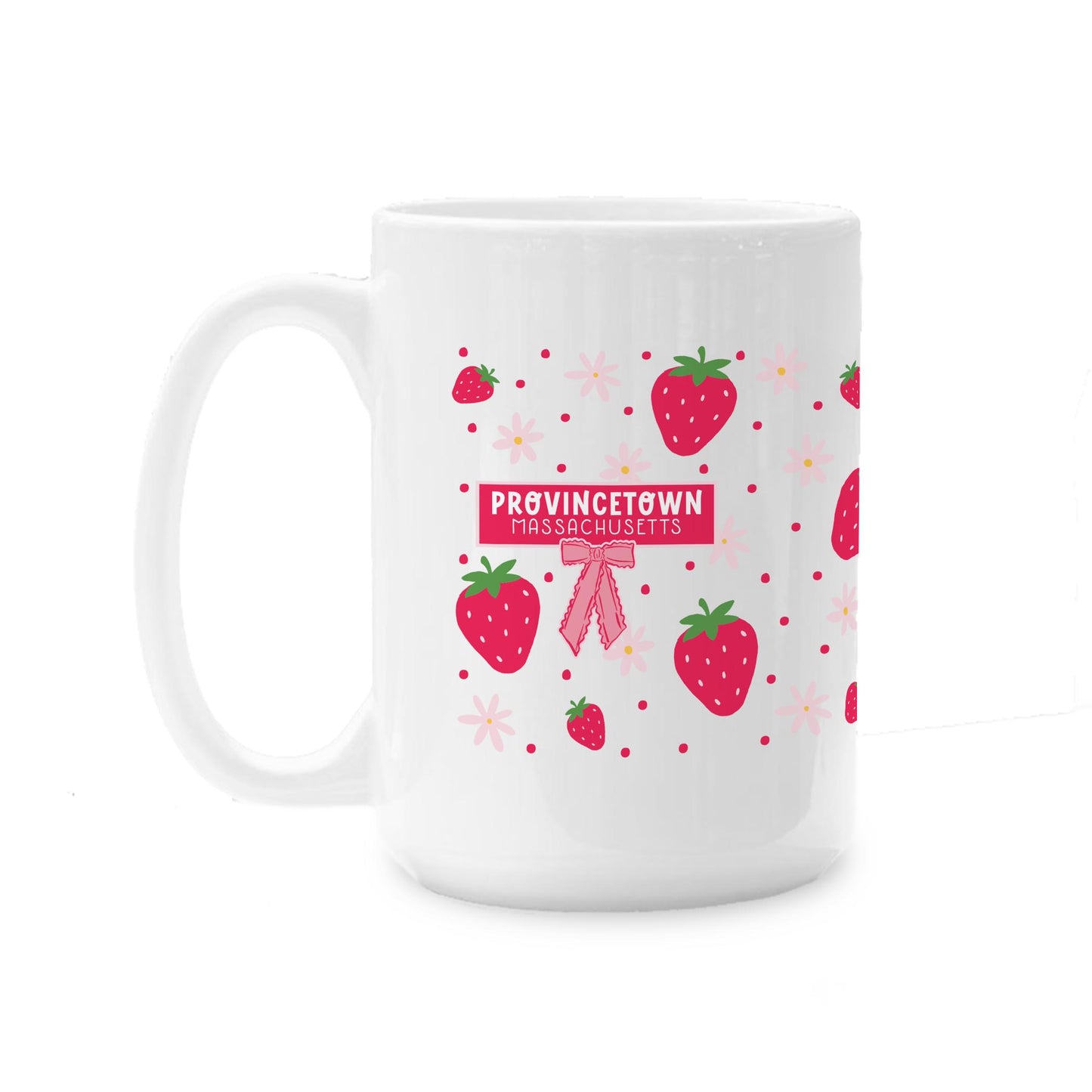 15oz Coffee Mug White-Love+Local Strawberry Parlor -0