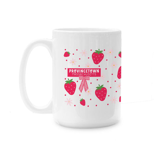 15oz Coffee Mug White-Love+Local Strawberry Parlor -0