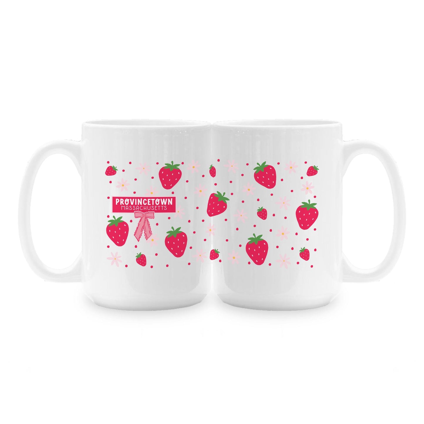 15oz Coffee Mug White-Love+Local Strawberry Parlor -1