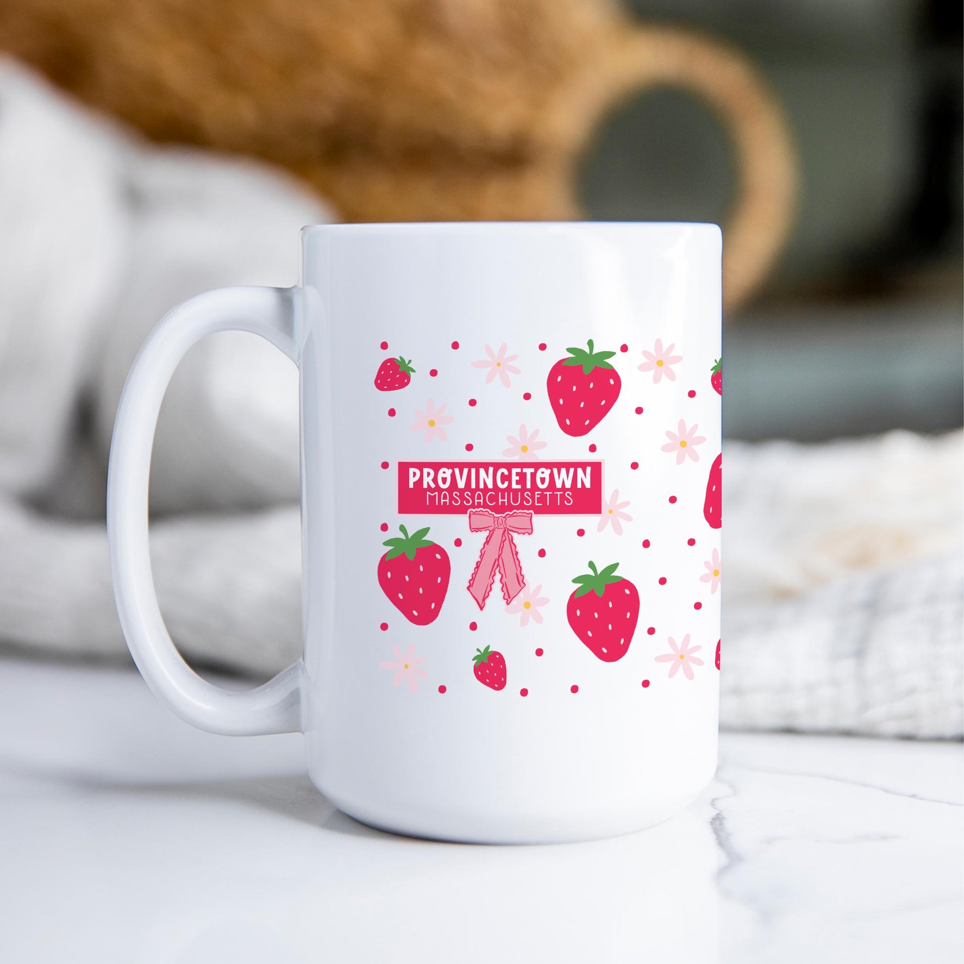 15oz Coffee Mug White-Love+Local Strawberry Parlor -2