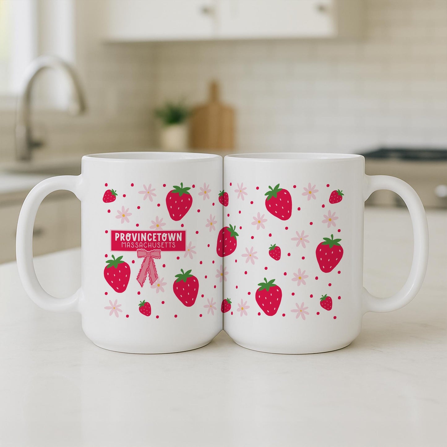 15oz Coffee Mug White-Love+Local Strawberry Parlor -3