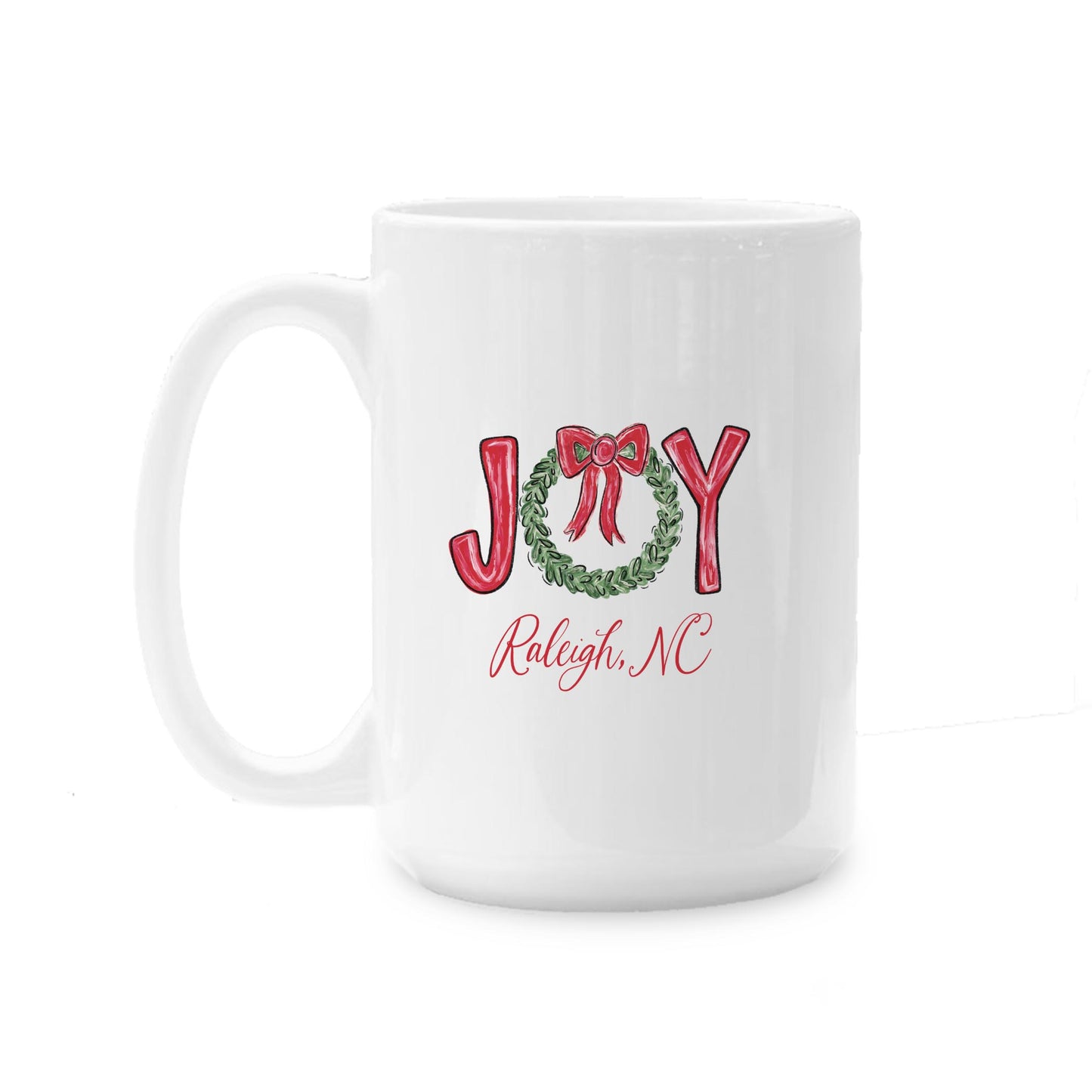 15oz Coffee Mug White-Love+Local Make It Merry -0
